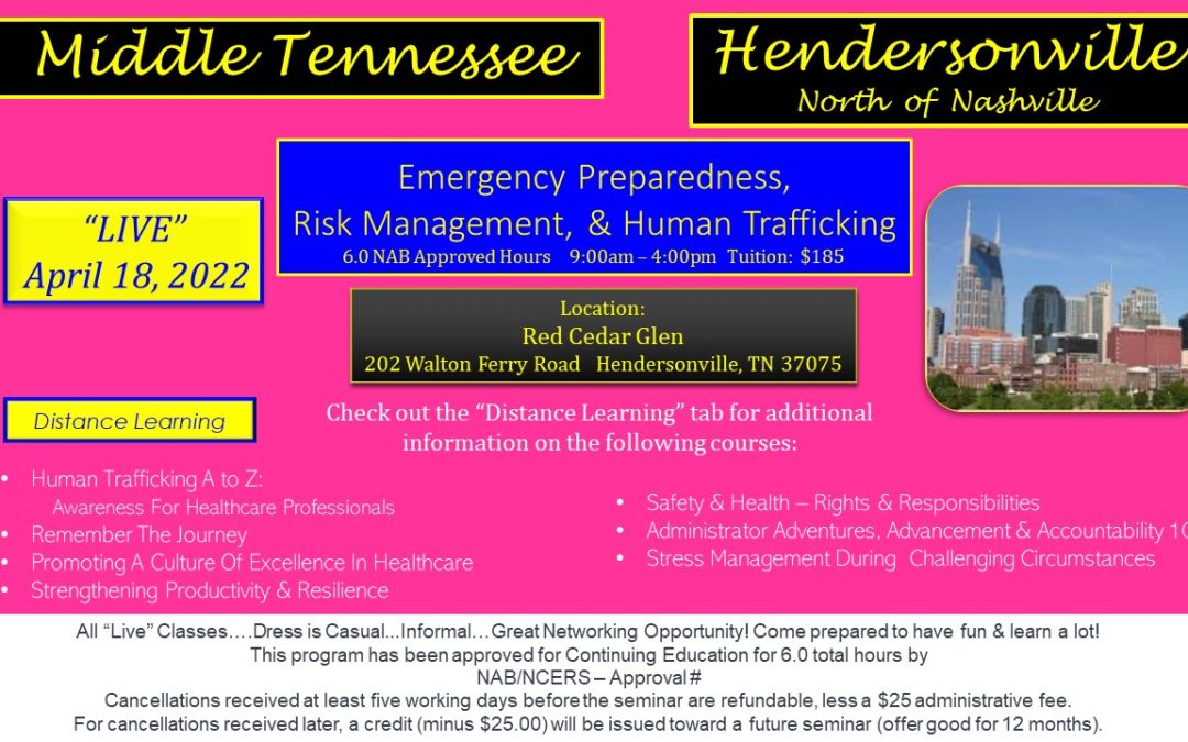 Emergency Management, Risk Reduction, & Human Trafficking            (Nashville, TN)